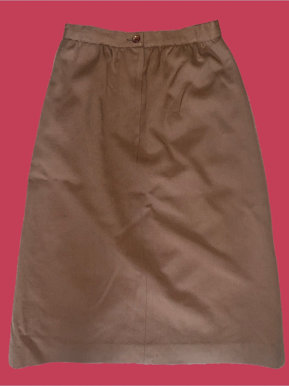 Vintage Petite Body Engineering Company Brown Wool Midi Skirt